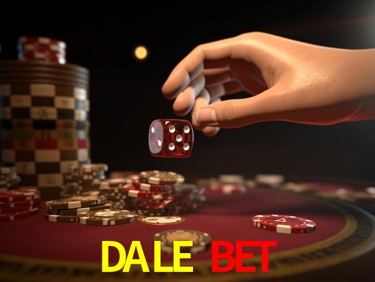 Una escena digital vívida inspirada en casino con DALE BET mostrado prominentemente, luces brillantes, fichas, cartas y acentos dorados.